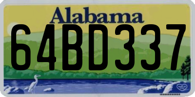 AL license plate 64BD337