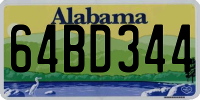 AL license plate 64BD344