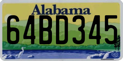AL license plate 64BD345