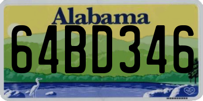AL license plate 64BD346