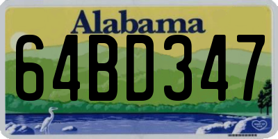 AL license plate 64BD347