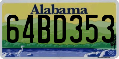 AL license plate 64BD353