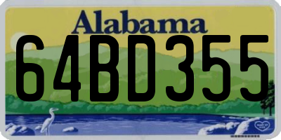 AL license plate 64BD355