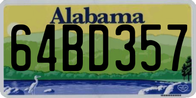 AL license plate 64BD357