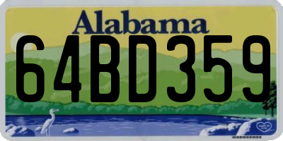 AL license plate 64BD359