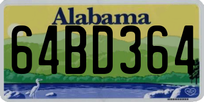 AL license plate 64BD364