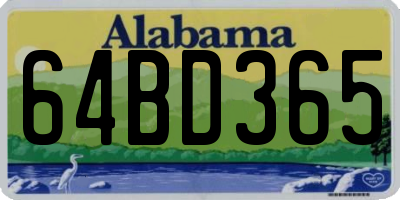 AL license plate 64BD365