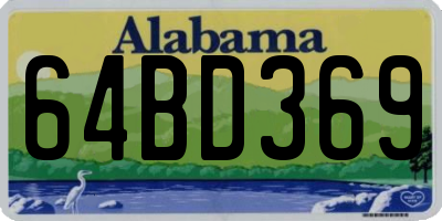 AL license plate 64BD369
