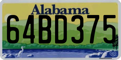 AL license plate 64BD375