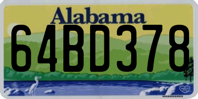 AL license plate 64BD378