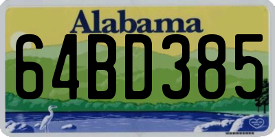 AL license plate 64BD385
