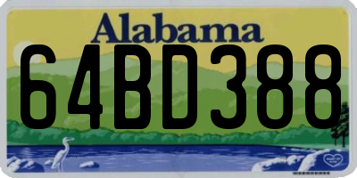 AL license plate 64BD388