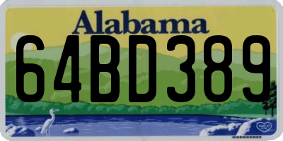 AL license plate 64BD389