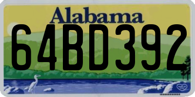 AL license plate 64BD392