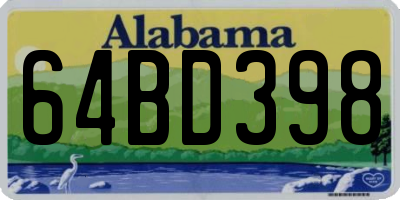 AL license plate 64BD398