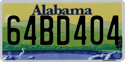 AL license plate 64BD404