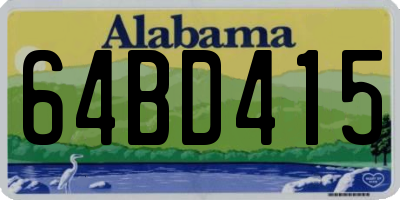 AL license plate 64BD415