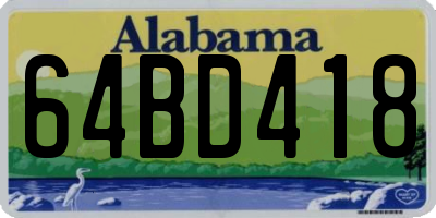 AL license plate 64BD418