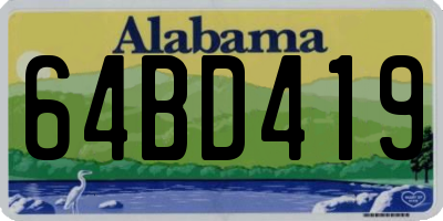 AL license plate 64BD419