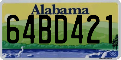 AL license plate 64BD421