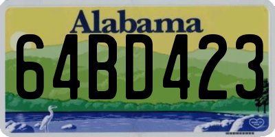 AL license plate 64BD423