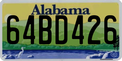 AL license plate 64BD426