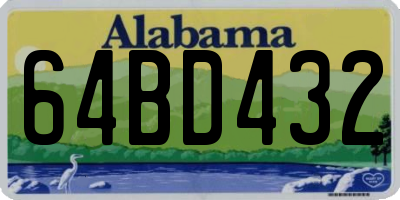 AL license plate 64BD432