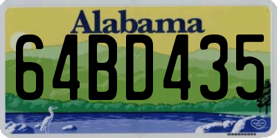 AL license plate 64BD435