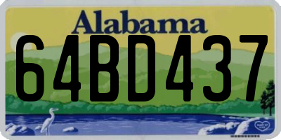AL license plate 64BD437