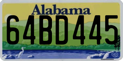 AL license plate 64BD445