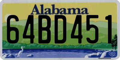 AL license plate 64BD451