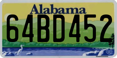 AL license plate 64BD452