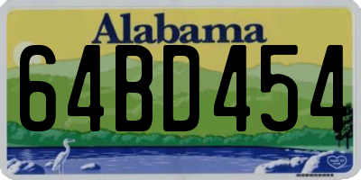 AL license plate 64BD454