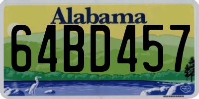 AL license plate 64BD457