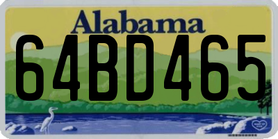 AL license plate 64BD465