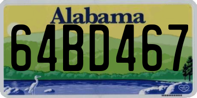 AL license plate 64BD467