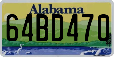 AL license plate 64BD470