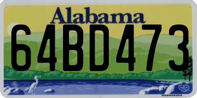 AL license plate 64BD473