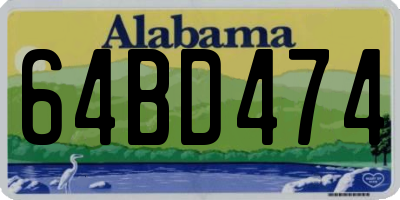 AL license plate 64BD474