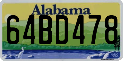 AL license plate 64BD478