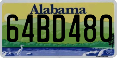 AL license plate 64BD480