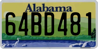 AL license plate 64BD481