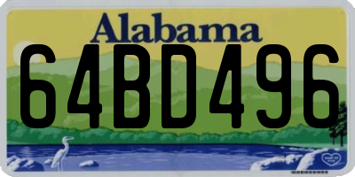 AL license plate 64BD496