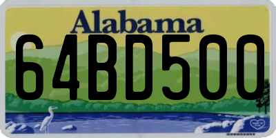 AL license plate 64BD500