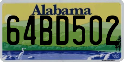 AL license plate 64BD502