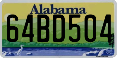 AL license plate 64BD504