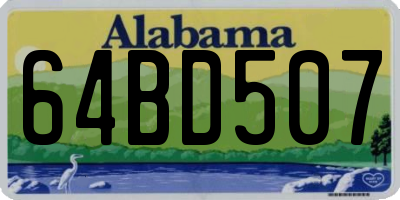 AL license plate 64BD507