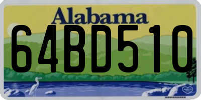 AL license plate 64BD510