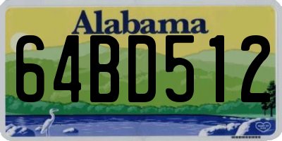 AL license plate 64BD512