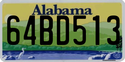 AL license plate 64BD513